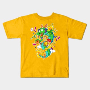 Flying Anime Dragon Kids T-Shirt